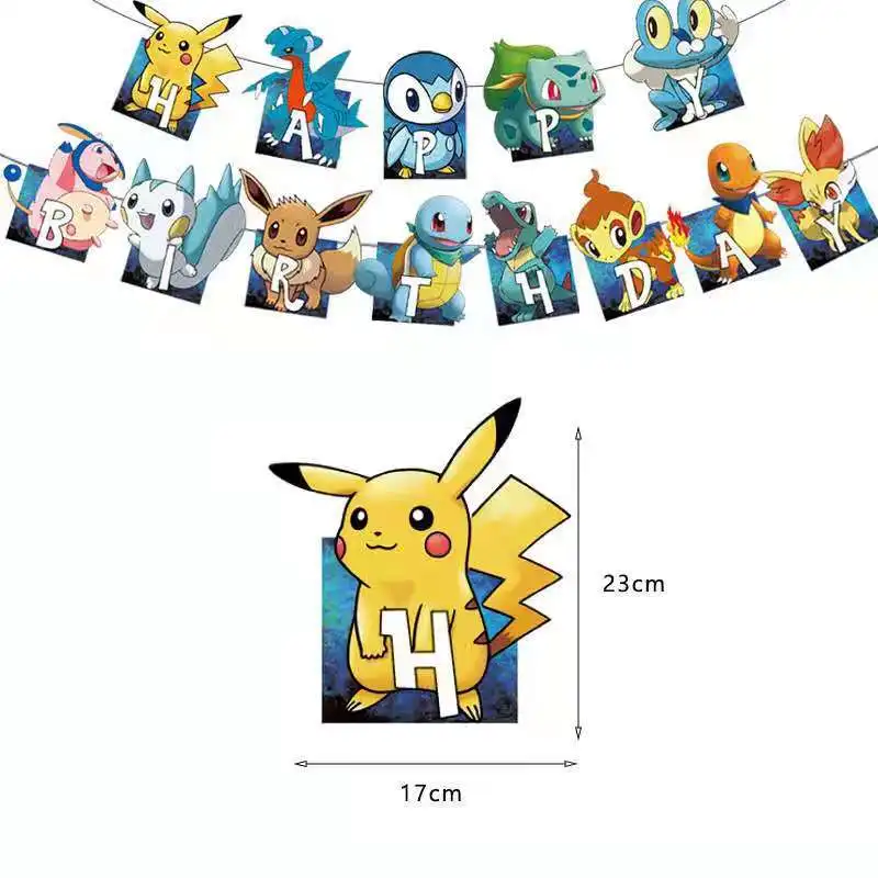 Pikachu Pokemon decorazioni per feste Pokemon Go Party Cupcake surround Kid Birthday Border dessert Topper Table Baking Supplies