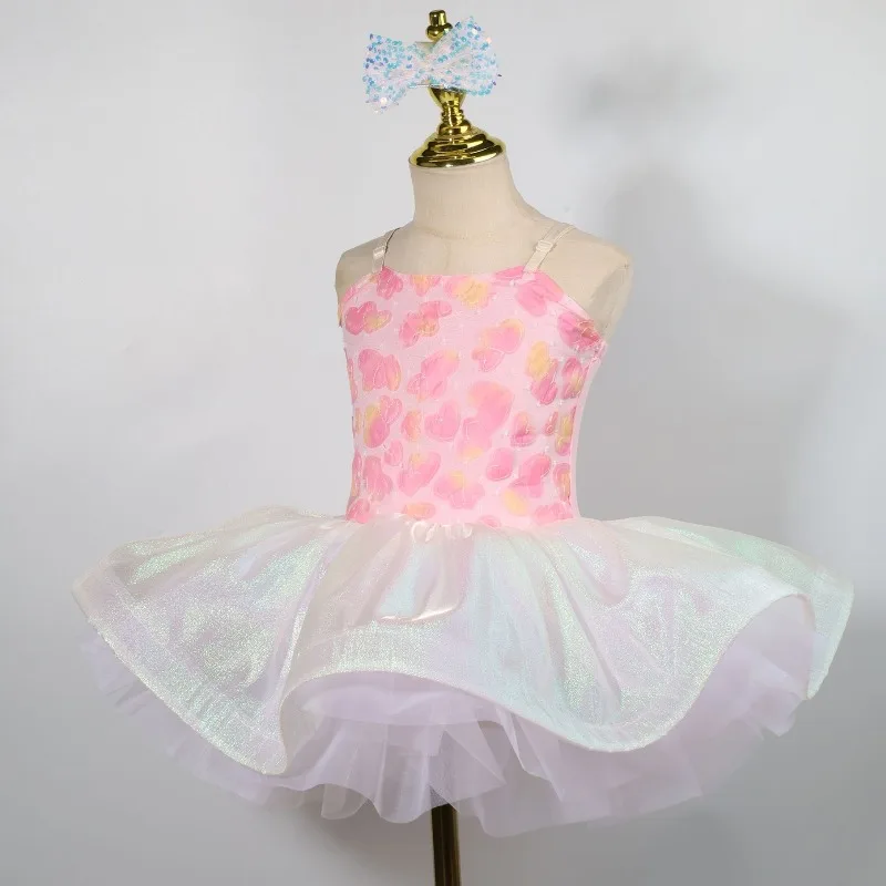 ชุดเดรสแขนพองโปร่งใสสำหรับเด็กผู้หญิง ชุดบัลเล่ต์ ชุดแสดงเต้นรำอนุบาล ชุดเจ้าหญิง เสื้อผ้าเด็ก