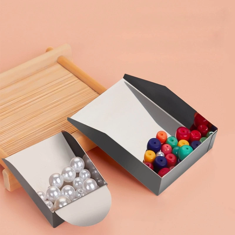 Stainless Steel Bead Shovel Gemstones Pearls Diamond Gemstones Scoops Tools Mini Square Shovel Beading Crafts Tool