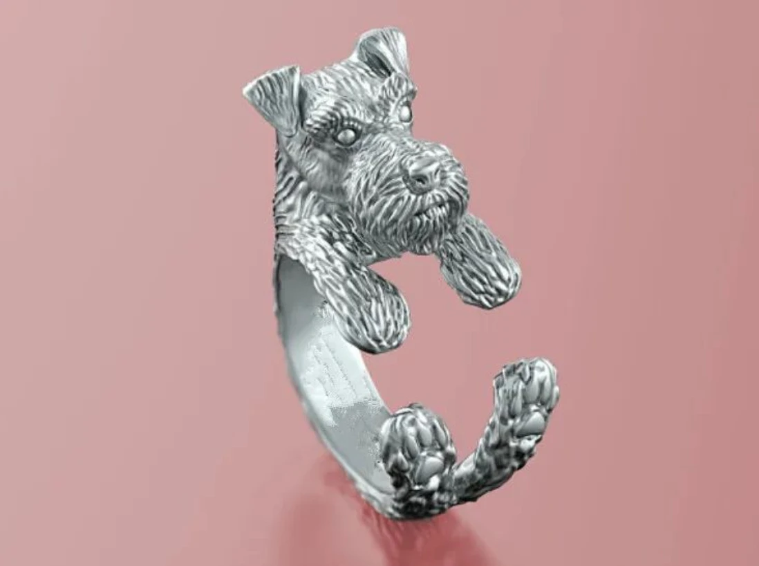 Trendy Vintage Miniature Schnauzer Rings