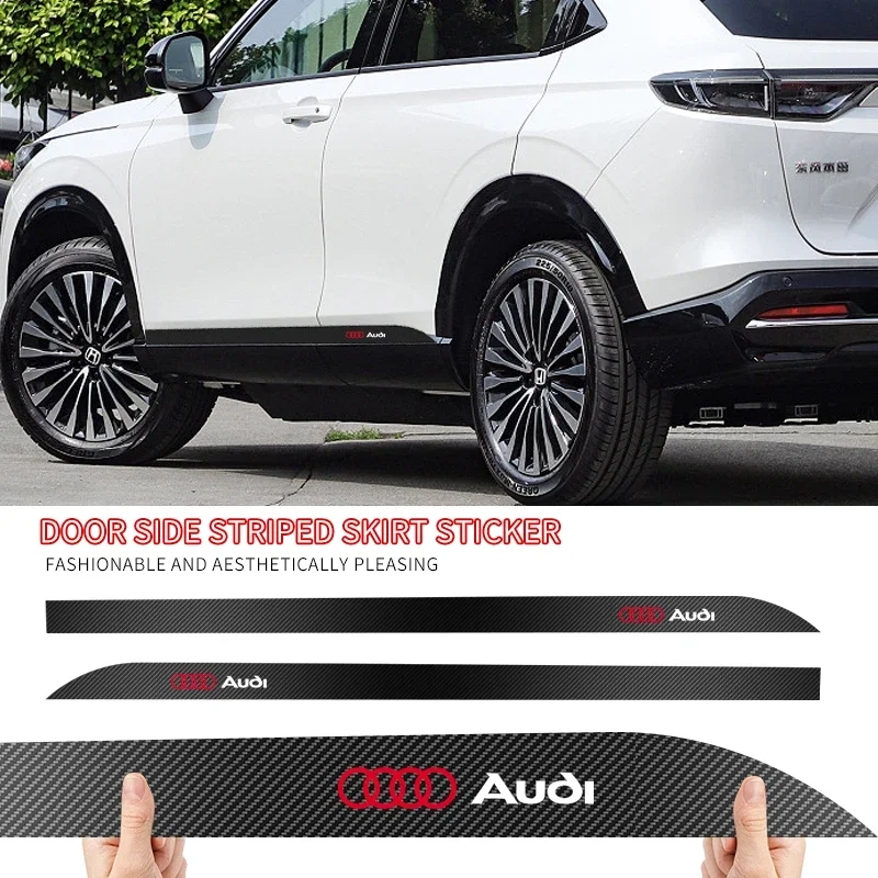 

2Pc Car Door Side Stripes Skirt Sticker Body Vinyl Decal Car Styling For Audi A3 A4 B8 8P 8V B6 A5 A6 C7 Q5 B9 B7 C6 A1 Q7 Q3 TT