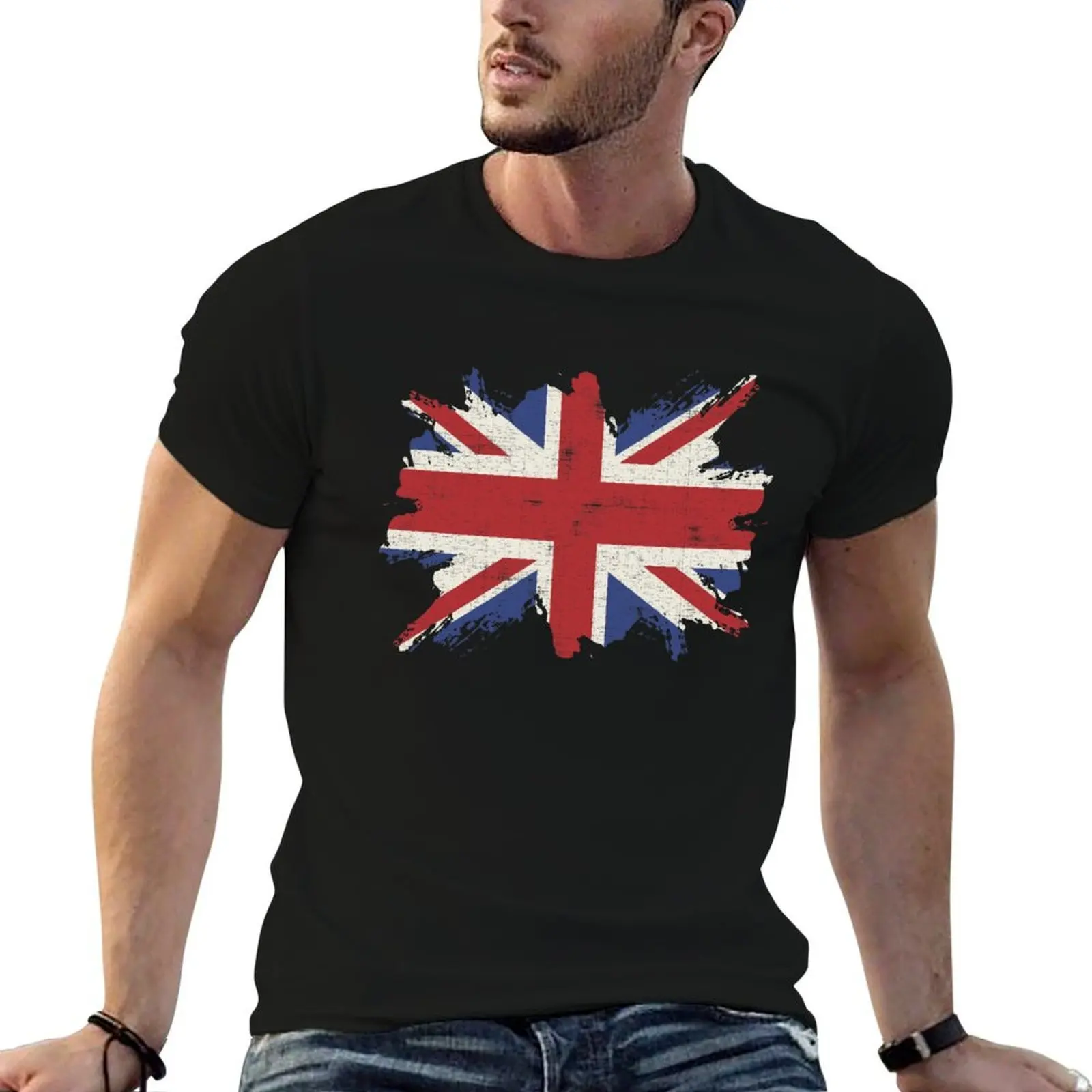 Great Britain Flag Vintage T-Shirt oversize t-shirts man oversized mens cotton t shirts