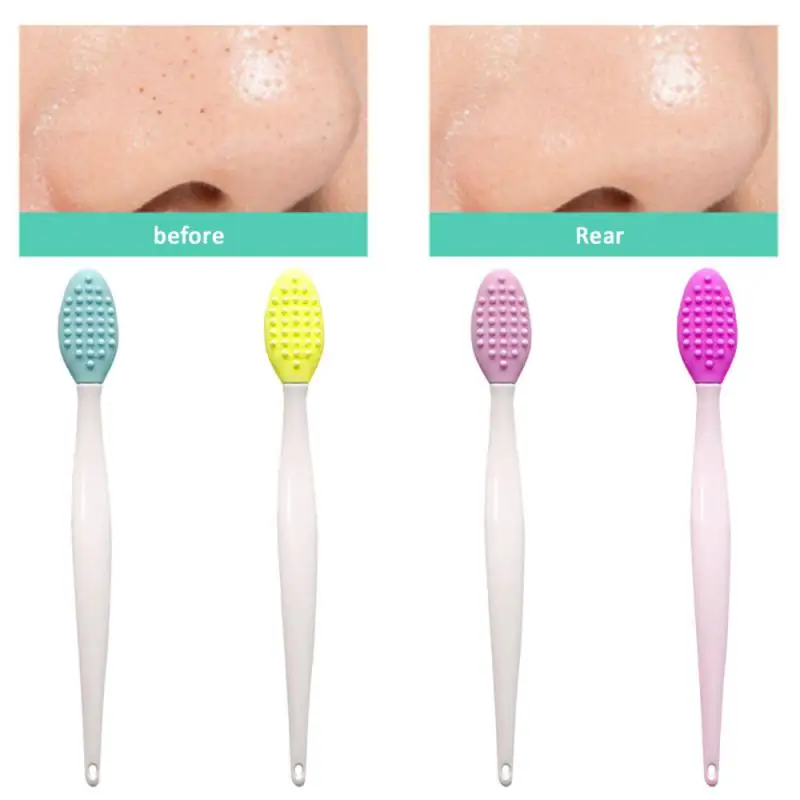 New Fashion Design Nose Double-Sided Tool Silicone Lip Scrub Exfoliator Brush