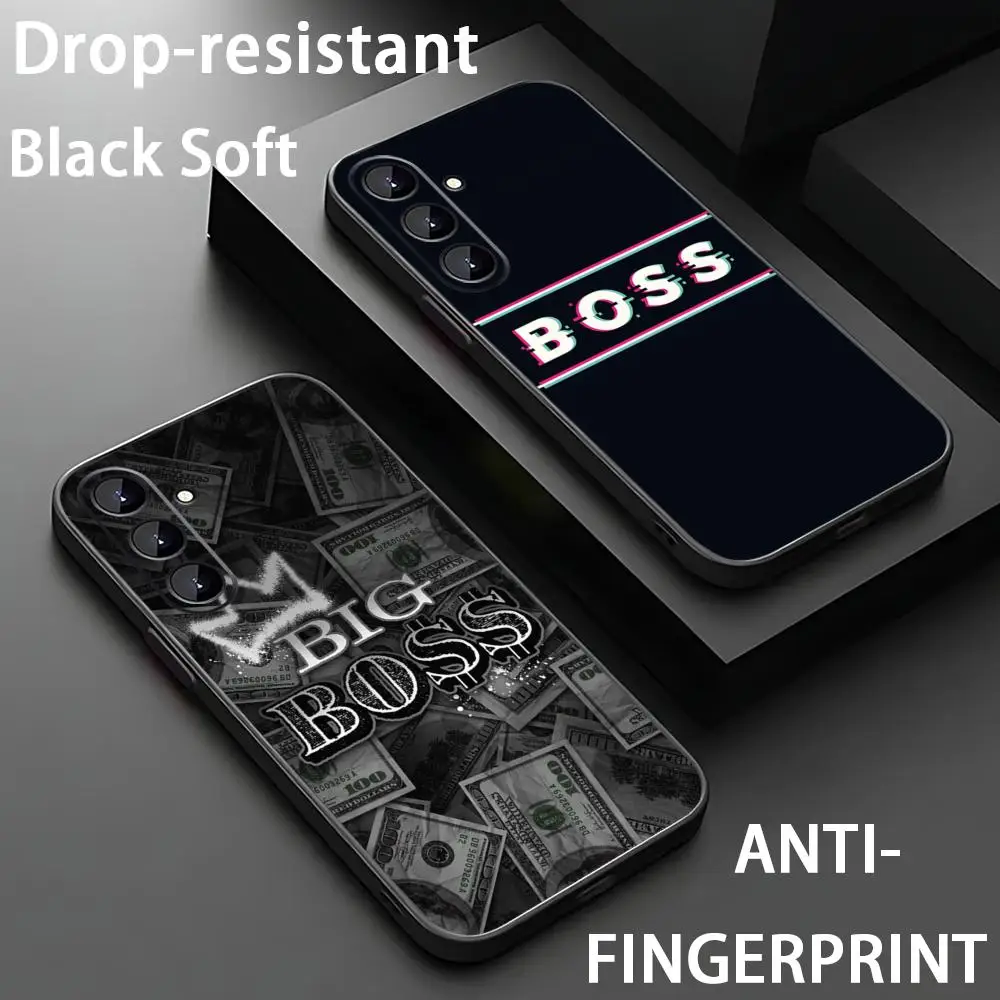 HB-HUGO-BOSSES Phone Case For Samsung Galaxy S26 S25 S24 S23 S22 S21 Plus Ultra Fold A Soft Black