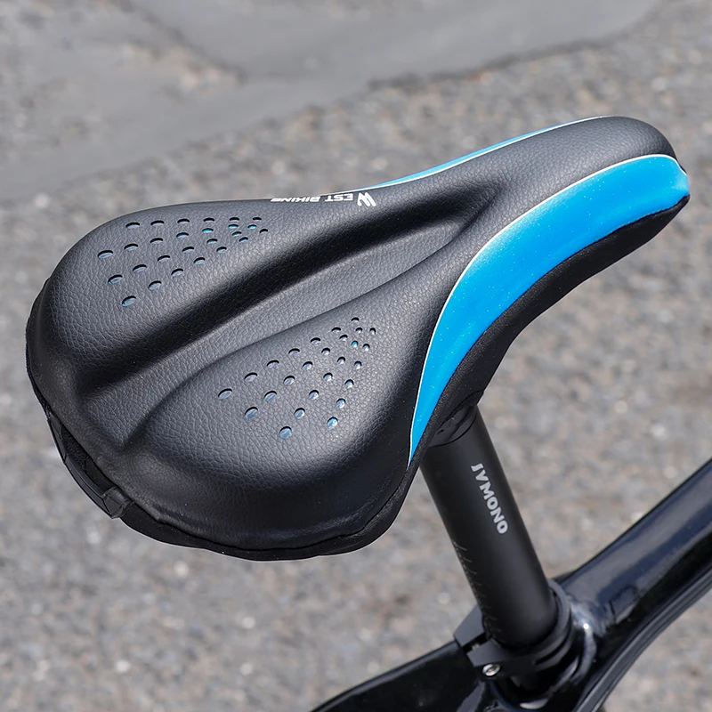 WEST BIKING Bicycle Saddle Cover PU Leather Rainproof GEL Foam Shock-absorbing MTB Road Bike Cycling Seat Cushion Cover Accessor image 2