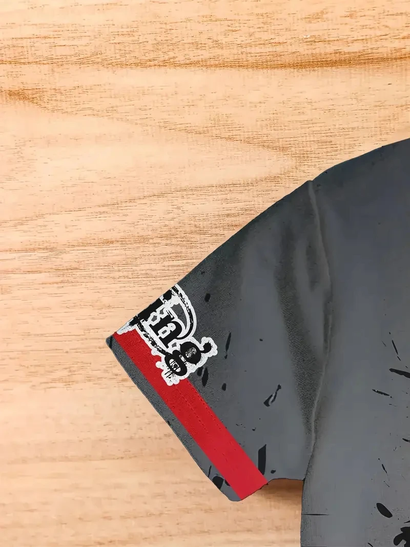 Kaus Lengan Pendek Gambar Digital 3D Ukuran Besar Pria, Longgar dan Kasual, Lembut, Nyaman dan Bernapas, Cocok untuk Olahraga Luar Ruangan