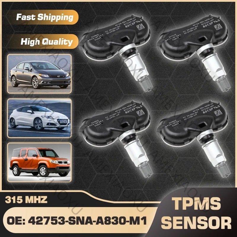 

4Pcs TPMS 42753-TR3-A810-M1 Tire Pressure Sensor For Honda Odyssey Insight 42753-SNA-A83 42753-SNA-A84 42753-TR0-A81 AMEXIAOXU