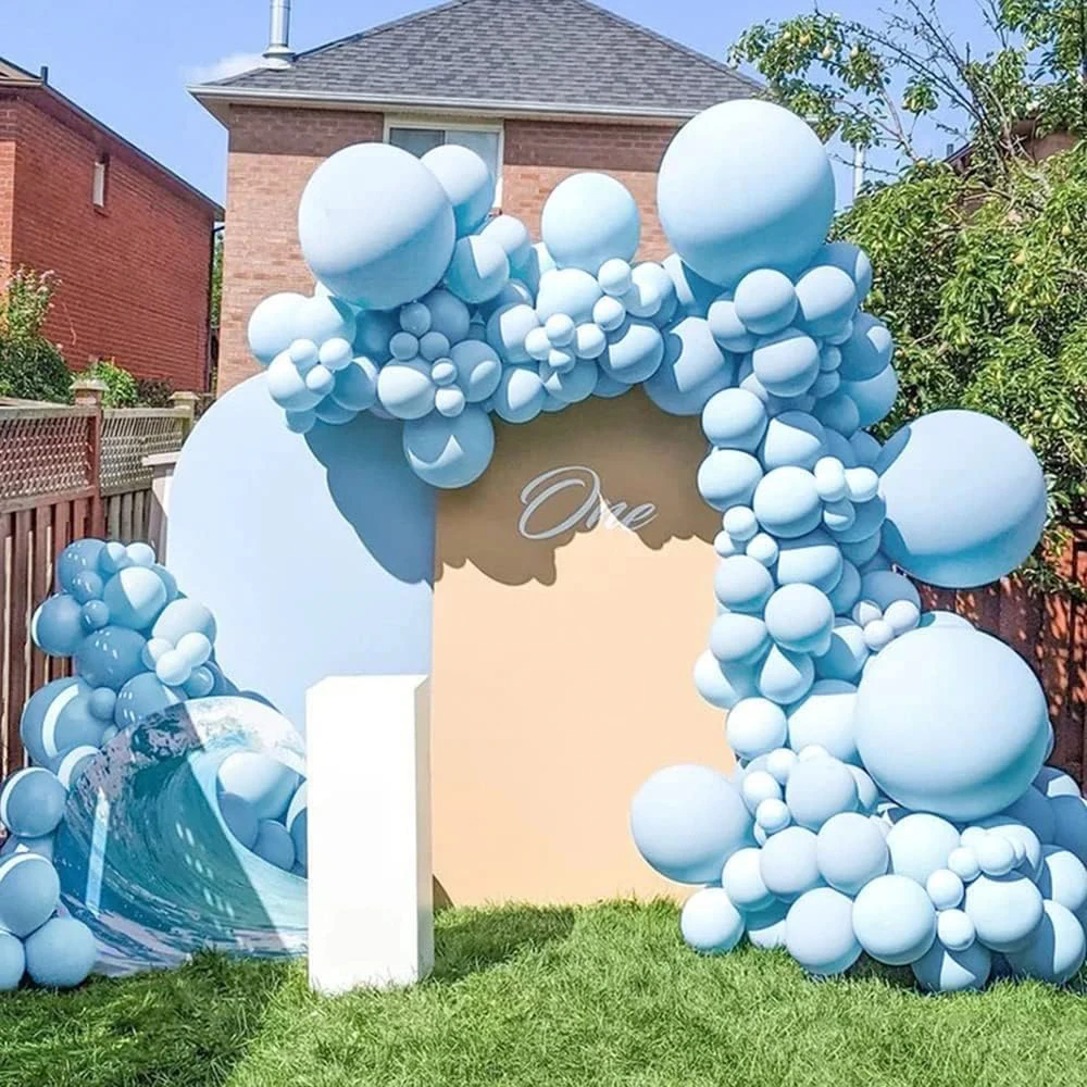 بالونات زرقاء على الطراز البوهيمي لتزيين الحفلات ، 80 ، متوفرة بأحجام مختلفة ، للجنسين ، وعيد الميلاد ، ودش الطفل ، وحفلات الزفاف
