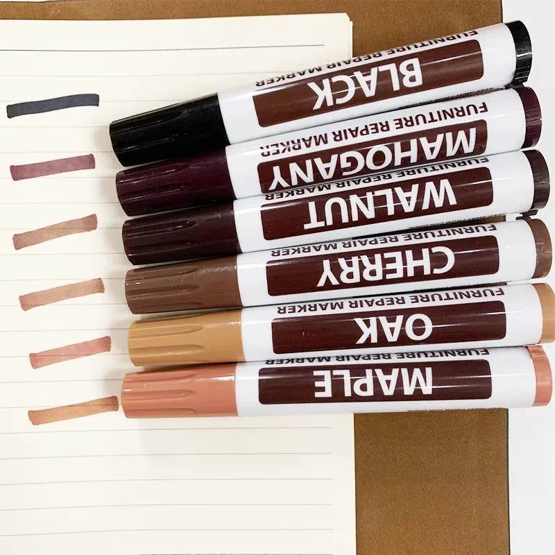 Wooden Furniture Repair Pen Touch Up Markers & Crayon Sharpener Set Wood Scratch Restoration Kit Patch Paint Pen