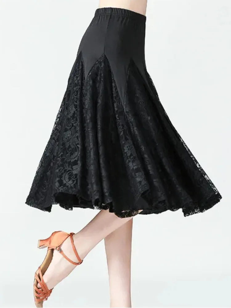 여성 연습 댄스웨어 스커트 우아한 연습 스커트 볼룸 라틴 스커트 퍼포먼스웨어 의상 탱고 왈츠 댄스 스커트