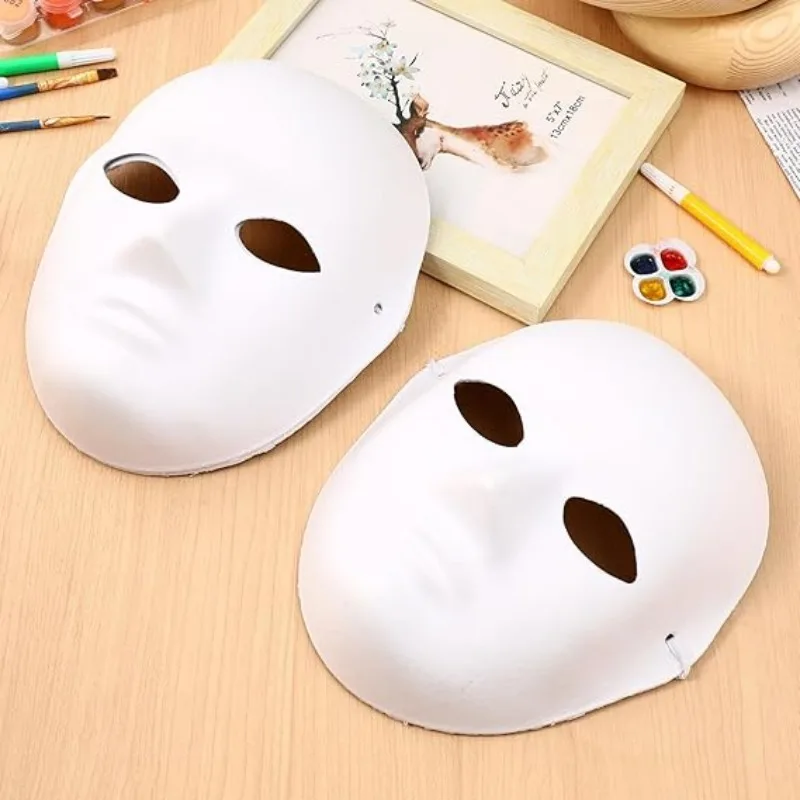 Halloween DIY Painting Paper Mask Elastic Rope Multi Style Paintable White Masks Festival Carnival Facial Props Christmas Parts