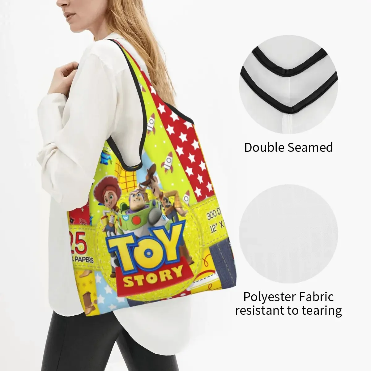 Custom Recycling Comedy Shopping Bag Women Tote Bag Portable Anime Movies Groceries Shopper Bags