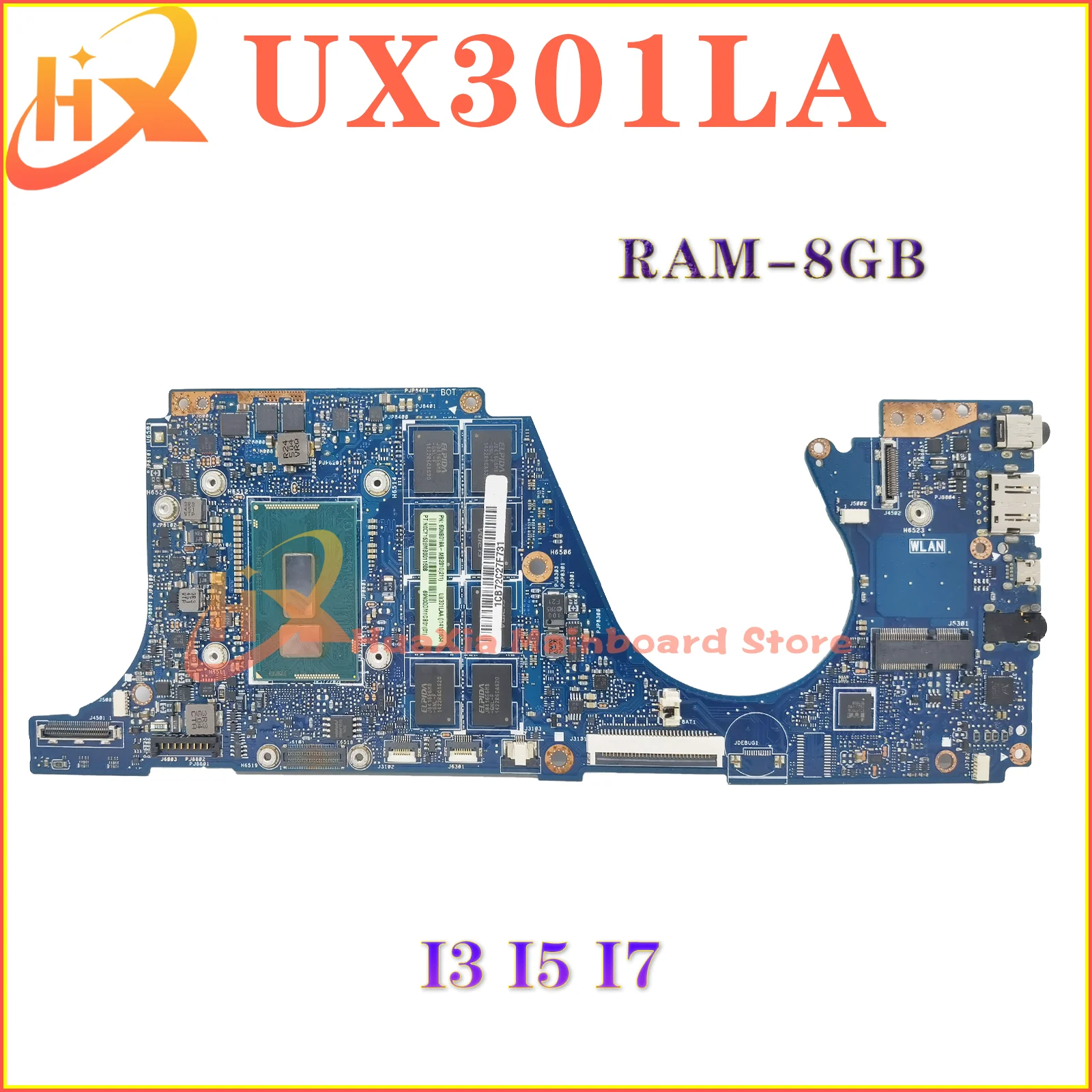 KEFU UX301 Notebook Mainboard For ASUS ZENBOOK UX301L UX301LA Laptop Motherboard I3 I5 I7 8GB/RAM UMA Main Board