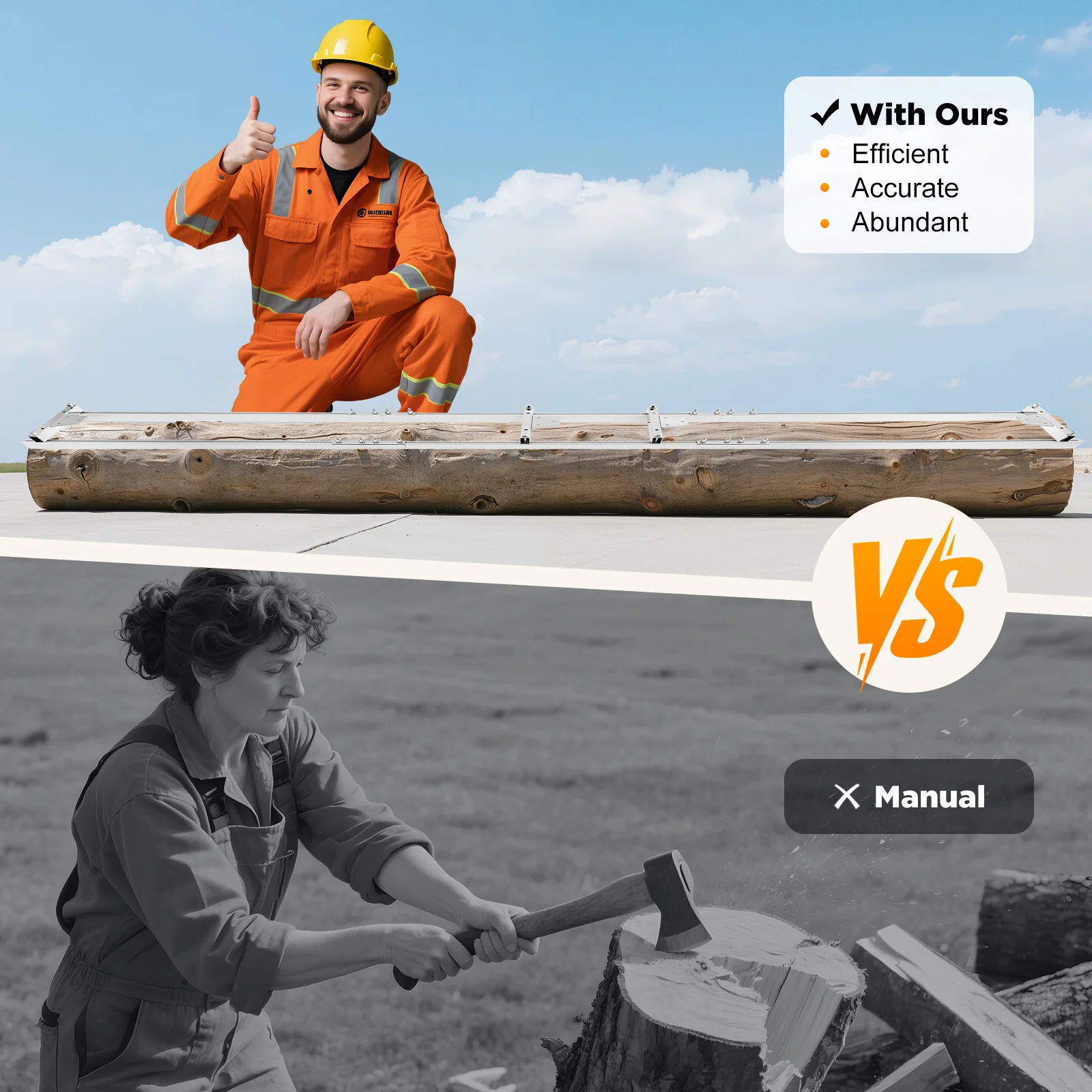 2.7M Chainsaw Mill Guide Rail Adjustable Thickness Stable Structure Lightweight for Cutting Logs into Flat Straight Boards