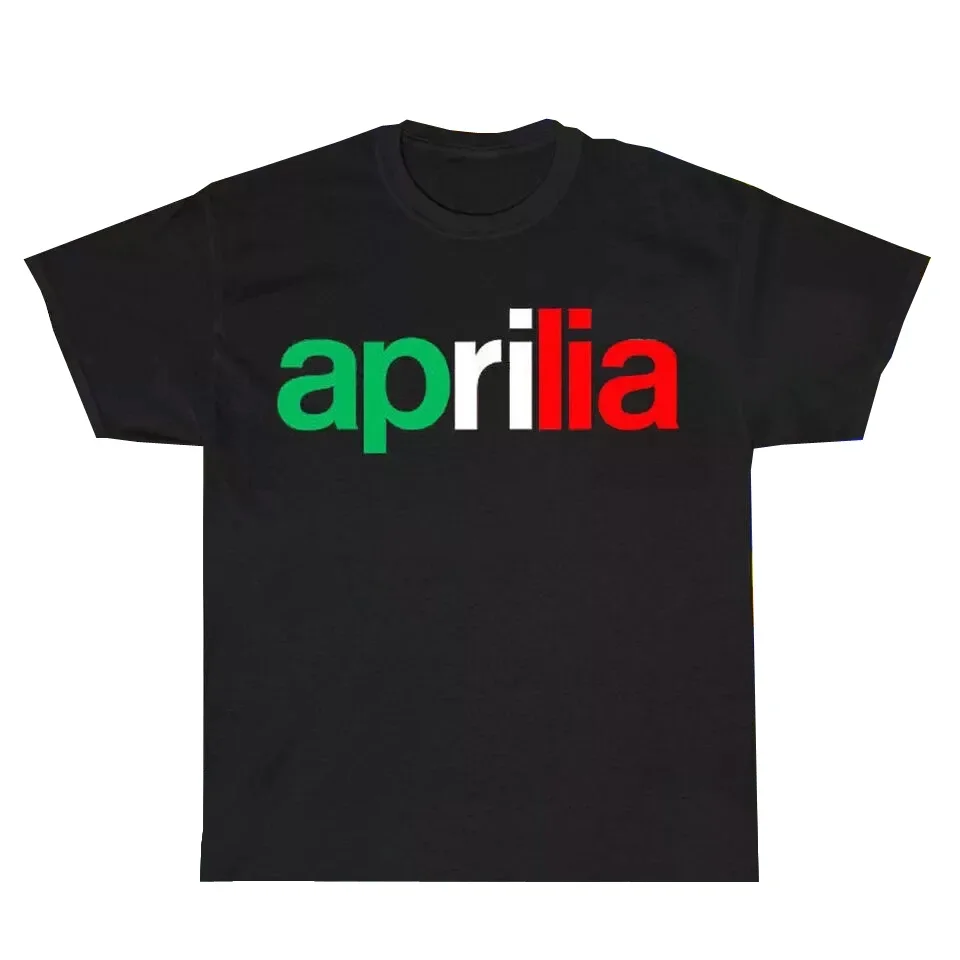 

2024 Hot Sale Summer 100% Cotton Black Aprilia Italy Flag Ii Logo T Shirt Men Short Sleeves Cool Tee Hip Hop Streetwear T-shirt