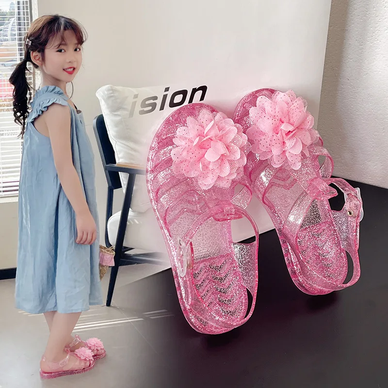 2026 New Fashion Children Summer Roman Sandal Popular Design Baby Girls Kids Shoes Flower Cute Girl Causal Sandals Beach Shoes