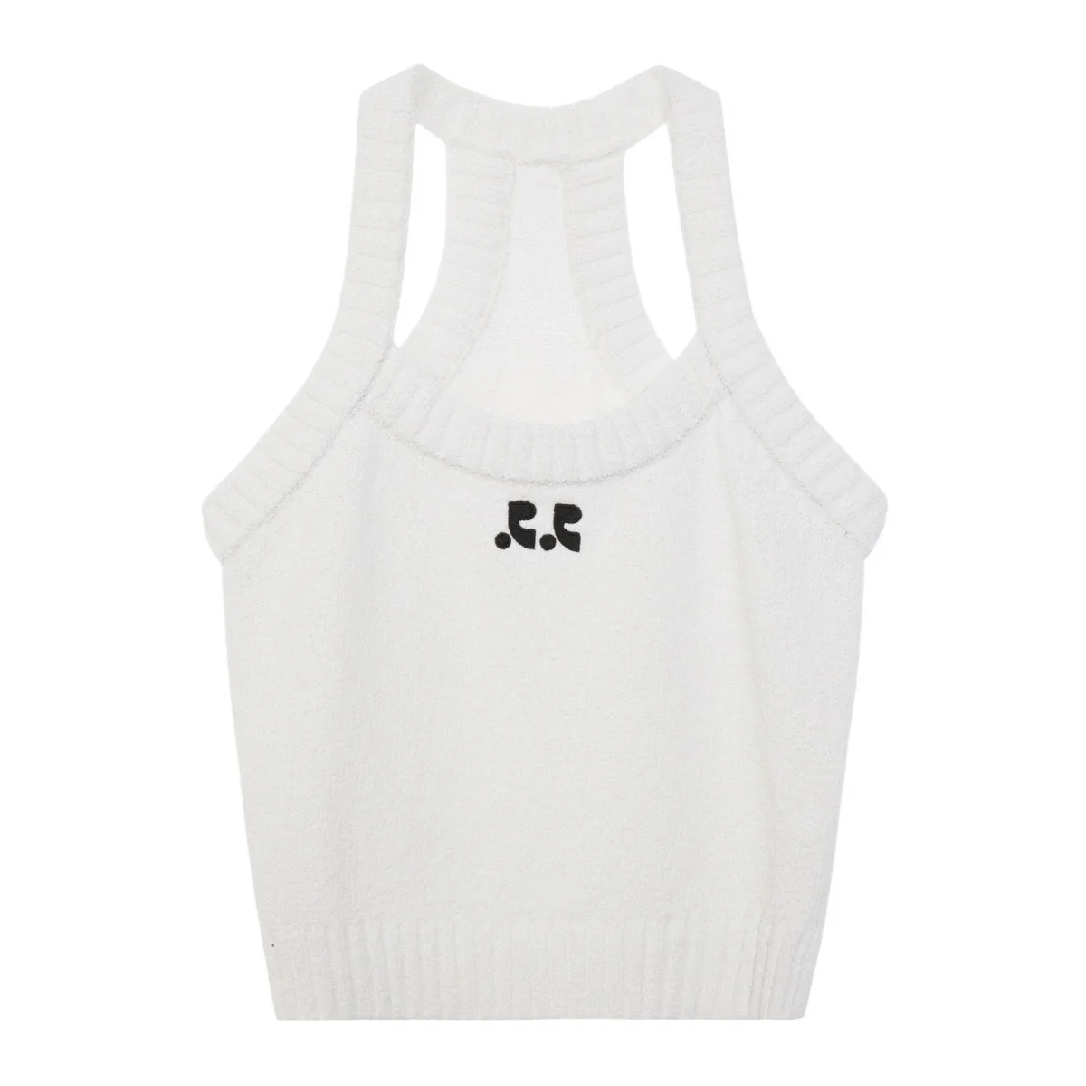 Damska dzianinowa kamizelka typu slim fit RR z odkrytymi ramionami, bawełniana, w stylu koreańskim, casualowa, 100% bawełna, letnia moda.