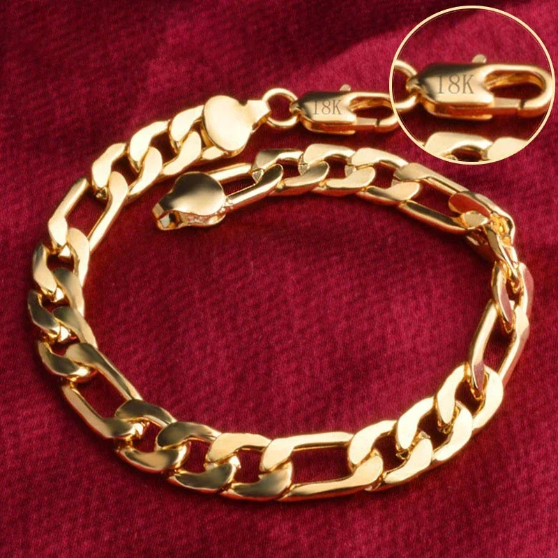 Silber/Gold Farbe 8MM Seitliches Armband für Frauen Männer Party Geschenke Hochzeit Modeschmuck