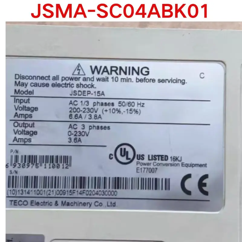 Second-hand test OK   Servo Drive JSMA-SC04ABK01