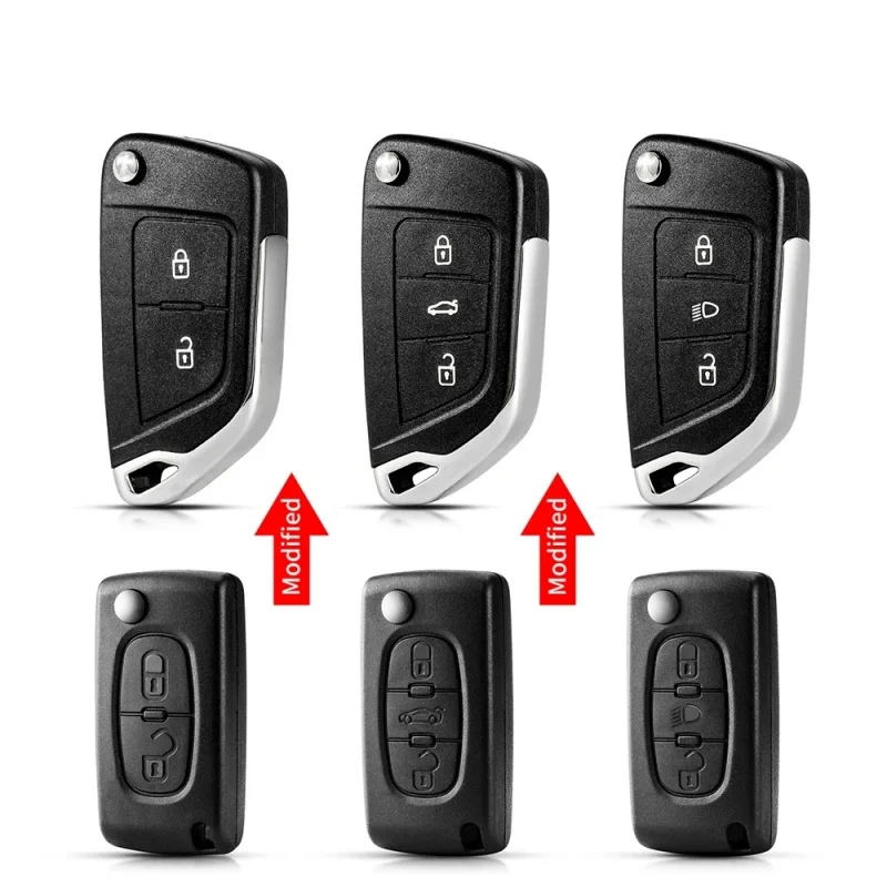 Modified Car Key For Citroen С2 C4 С3 С5 C6 For Peugeot 107 207 307 407 306 308 408 508 Partner CE0523 CE0536