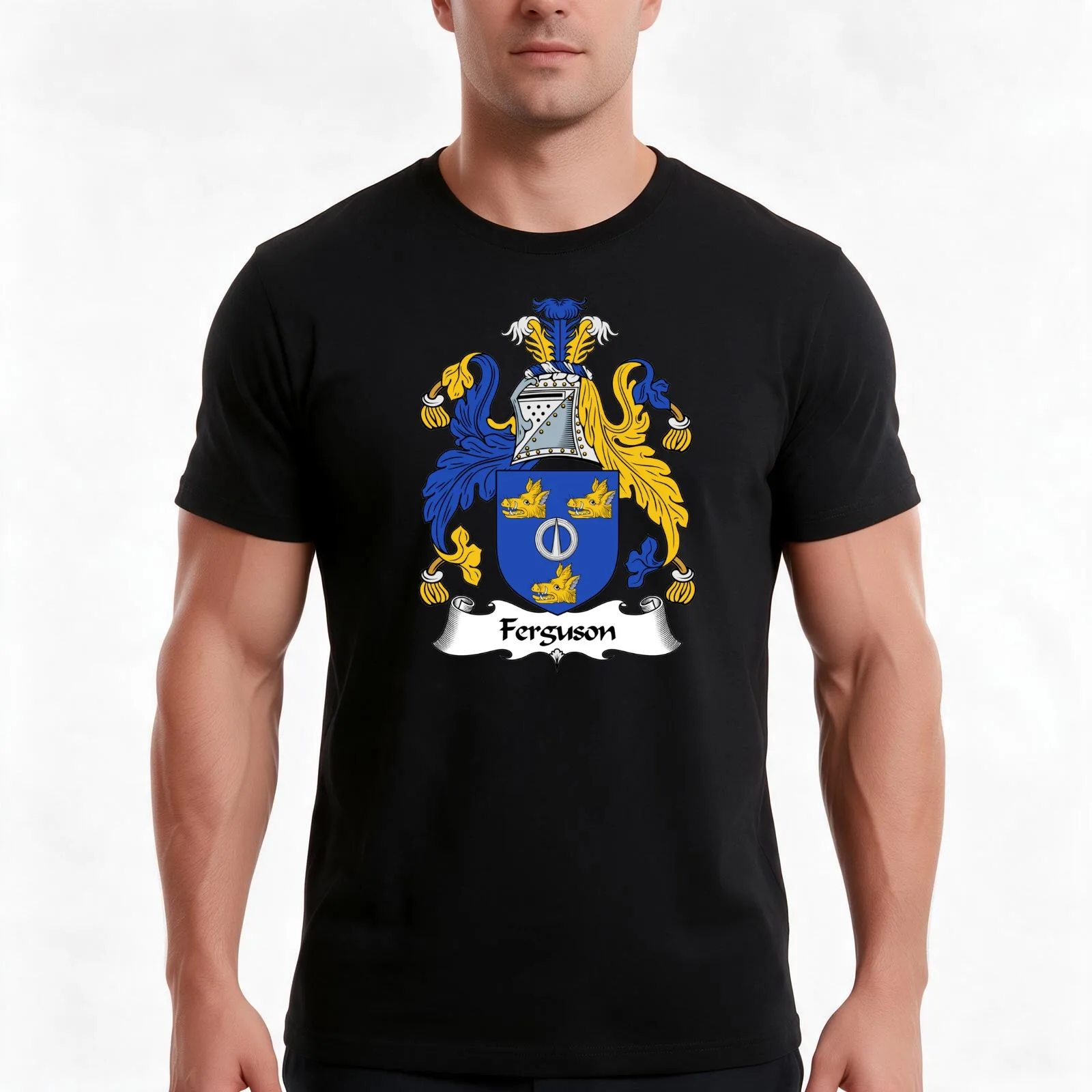 Ferguson Coat of Arms / Ferguson Family Crest T-Shirt, Summer Casual Cotton Tee, Oversized Streetwear Tops, Unisex Men Women