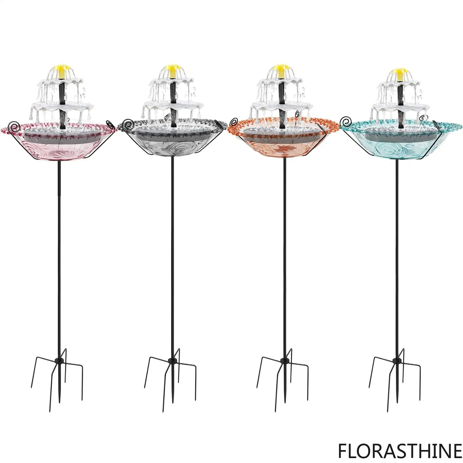 Solar Fountain for Bird Bath Bluebird Watering Container Garden Bath Hummingbird for Gardeners Nature Lovers Backyard Patio Deck