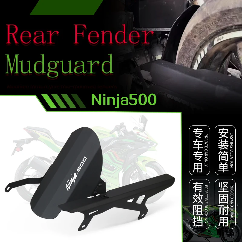 

Fit For Kawasaki Ninjia500 Z500 2024 2025 Motorcycle Rear Fender Mudguard Wheel Hugger Splash Guard CNC Bracket Accessories