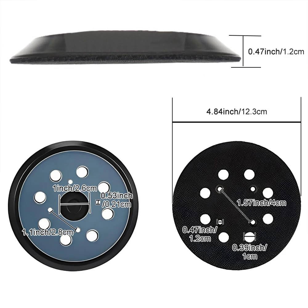 5 Inch 8+4 Holes Backing Disc Sanding Pads Hook Loop For Makita Orbital Sander Disk Discs Porter Cable Backup Stick 125mm