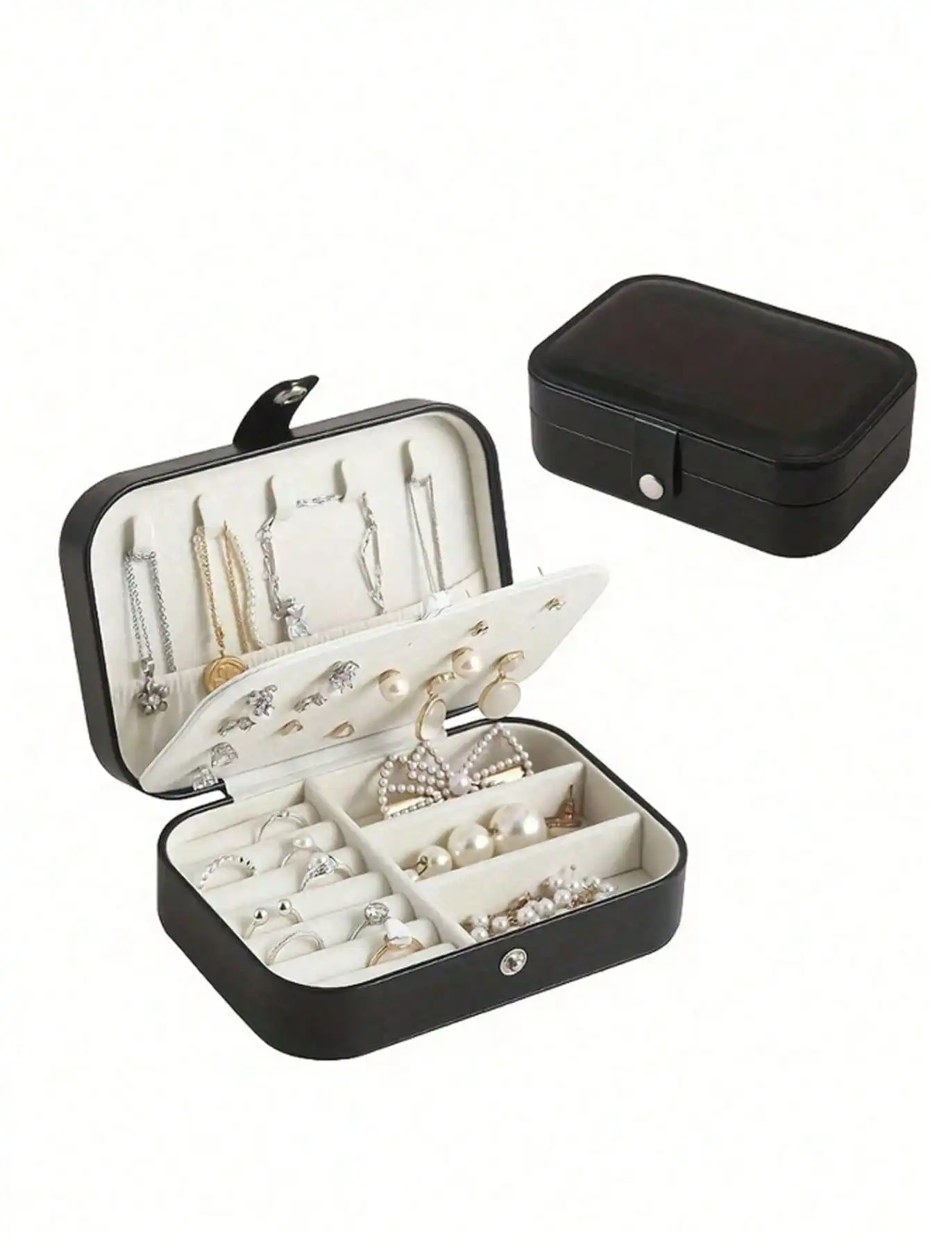 1pc Portable Travel Jewelry Box, Mini Jewelry Box, Small Travel Jewelry Storage Box, Portable Jewelry Display Box, Suitable For