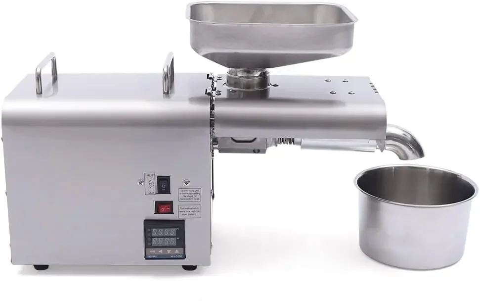 110V Home Automatic Oil Press Machine 304 Stainless steel Cold Hot Press High Oil Extractor Nuts Peanut Canola Sesame Seeds