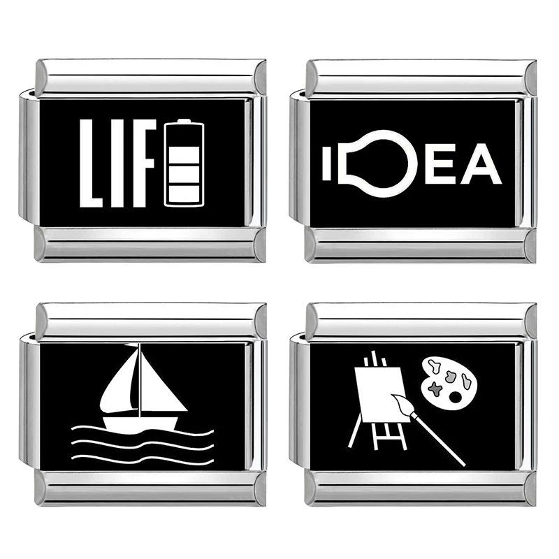 Модная-лазерная-гравировка-слон-footbal-итальянские-подвески-звенья-подходят-9-мм-из-нержавеющей-стали-для-женщин-и-мужчин-браслет-diy-Изготовление-подарка