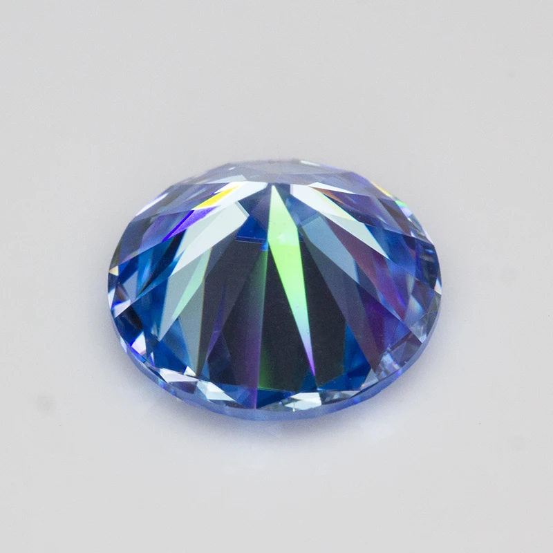 Klein Blue Round Cut Moissanite Stones with GRA Certificate 0.5-5.0ct Pass Diamond Tester