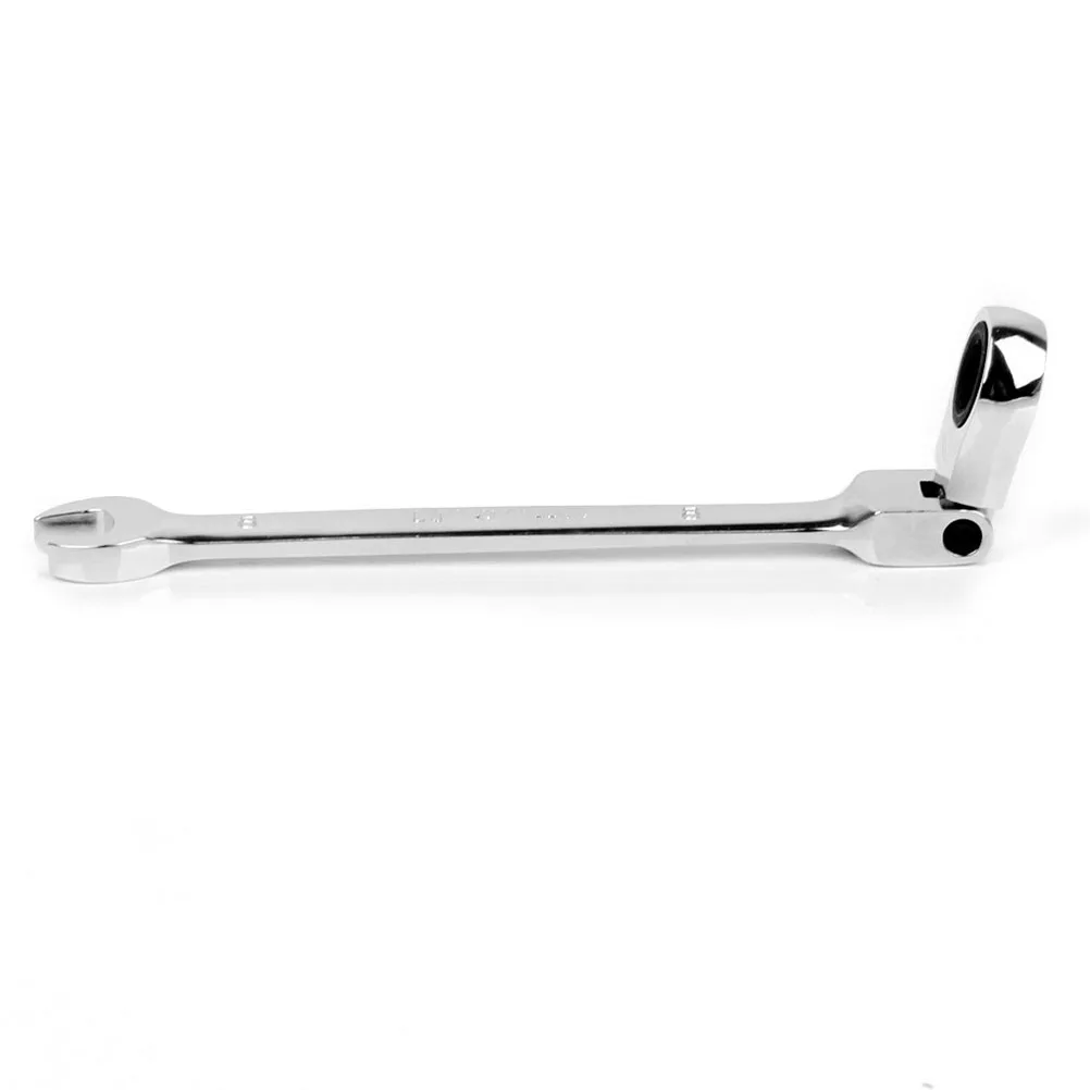 

8mm Wrench Flexible Head Ratchet Flexible Head Wrench 8Mm 140mm Silver Vanadium Steel Home Factory Use Hand Tool