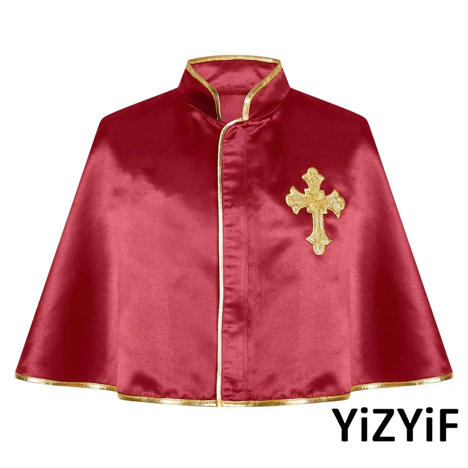 

Adult Mens Elegant Church Vestment Cape with Metallic Trim And Embroidery for Religious Services And Special Worship Occasions