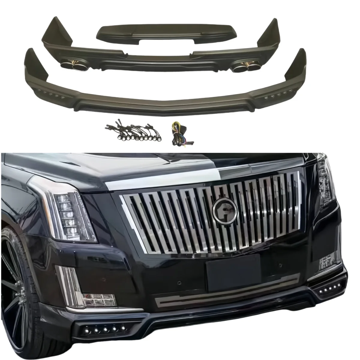 

For 2015-2020 Cadillac Escalade Durafox Zero External Front Lip Rear Lip Spoiler Air Dam Body Kit Bumper