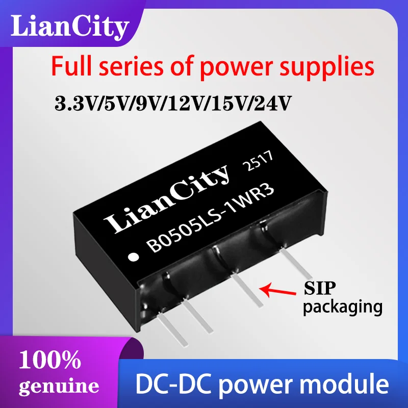

DC-DC B0505LS-1WR3/3.3V/9V/12V15V/24v Input to 5v/3.3V/9V/12V15V/24v Output Isolated Power Module Boosting,Isolation 1.5kv