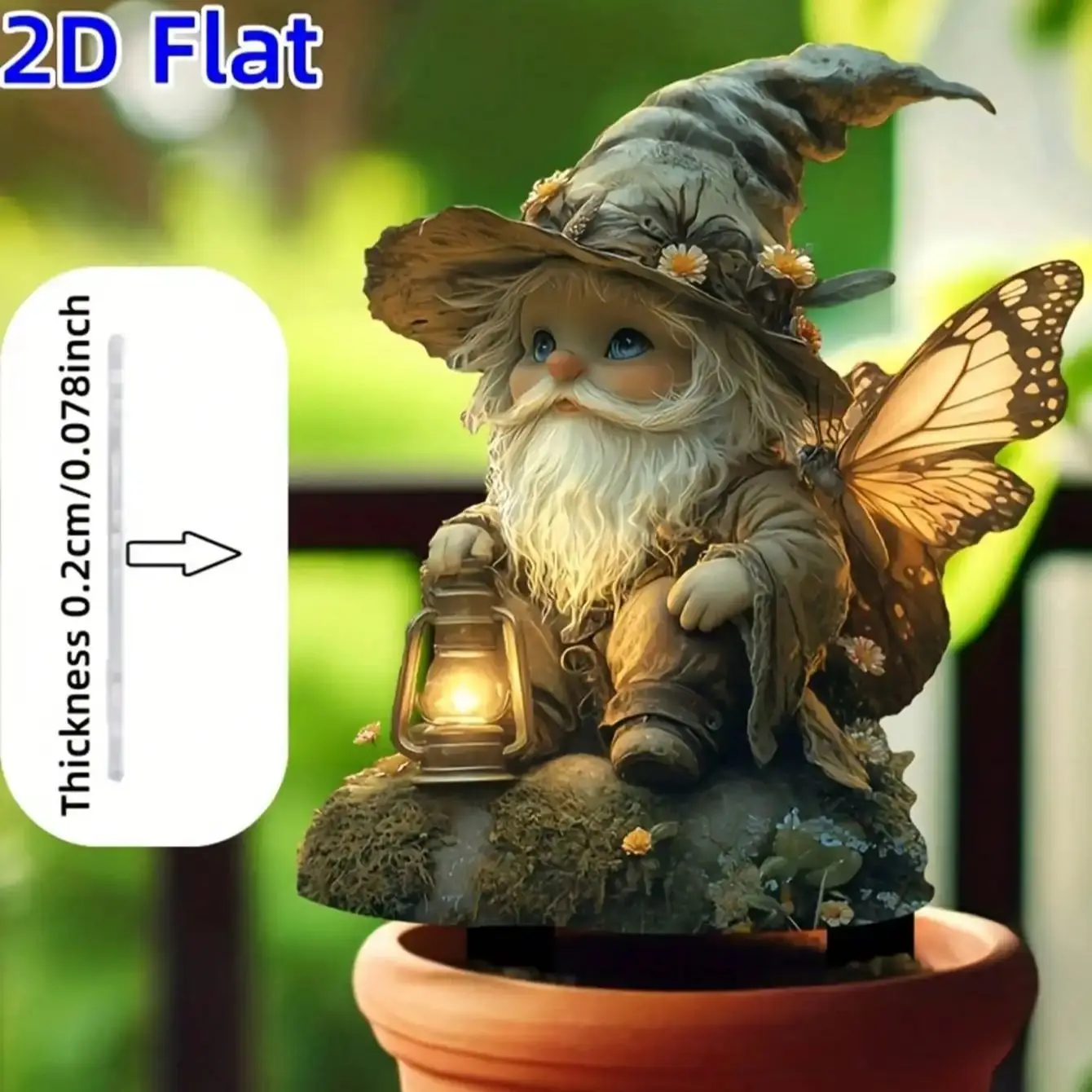 

Классический сказочный садовый эльф с крыльями бабочки - яркое украшение для дома и двора.