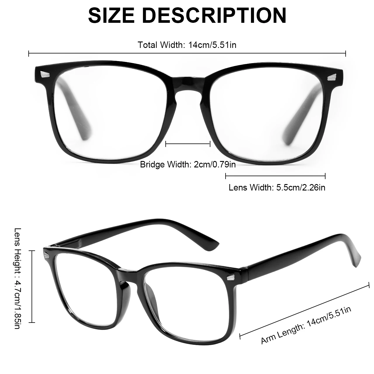 Gafas de lectura con bloqueo de luz azul y enfoque automático, marcos extragrandes unisex antifatiga con bisagras de resorte, 5 uds.