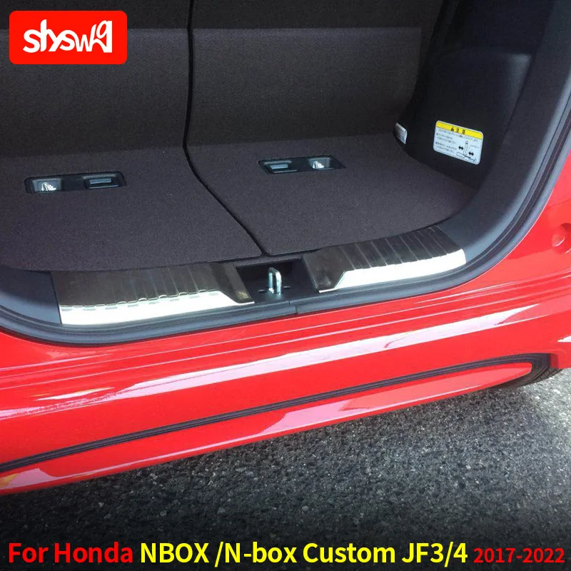 

Накладка на порог заднего бампера для салона автомобиля Honda Nbox / N-box Custom 2017, защитные аксессуары из нержавеющей стали для порога багажника