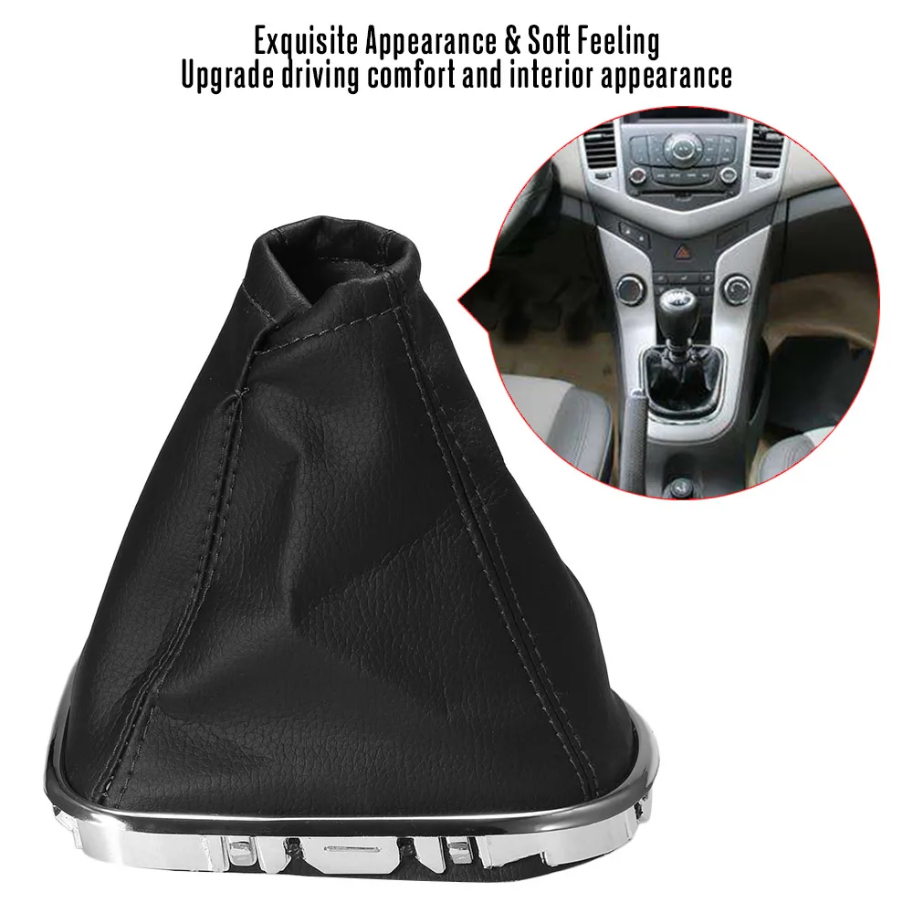 Car Gear Shift Stick Gaiter Boot PU Leather Dust-proof Cover Replacement for Chevrolet Cruze 2008-2012(without OFF Button Beside