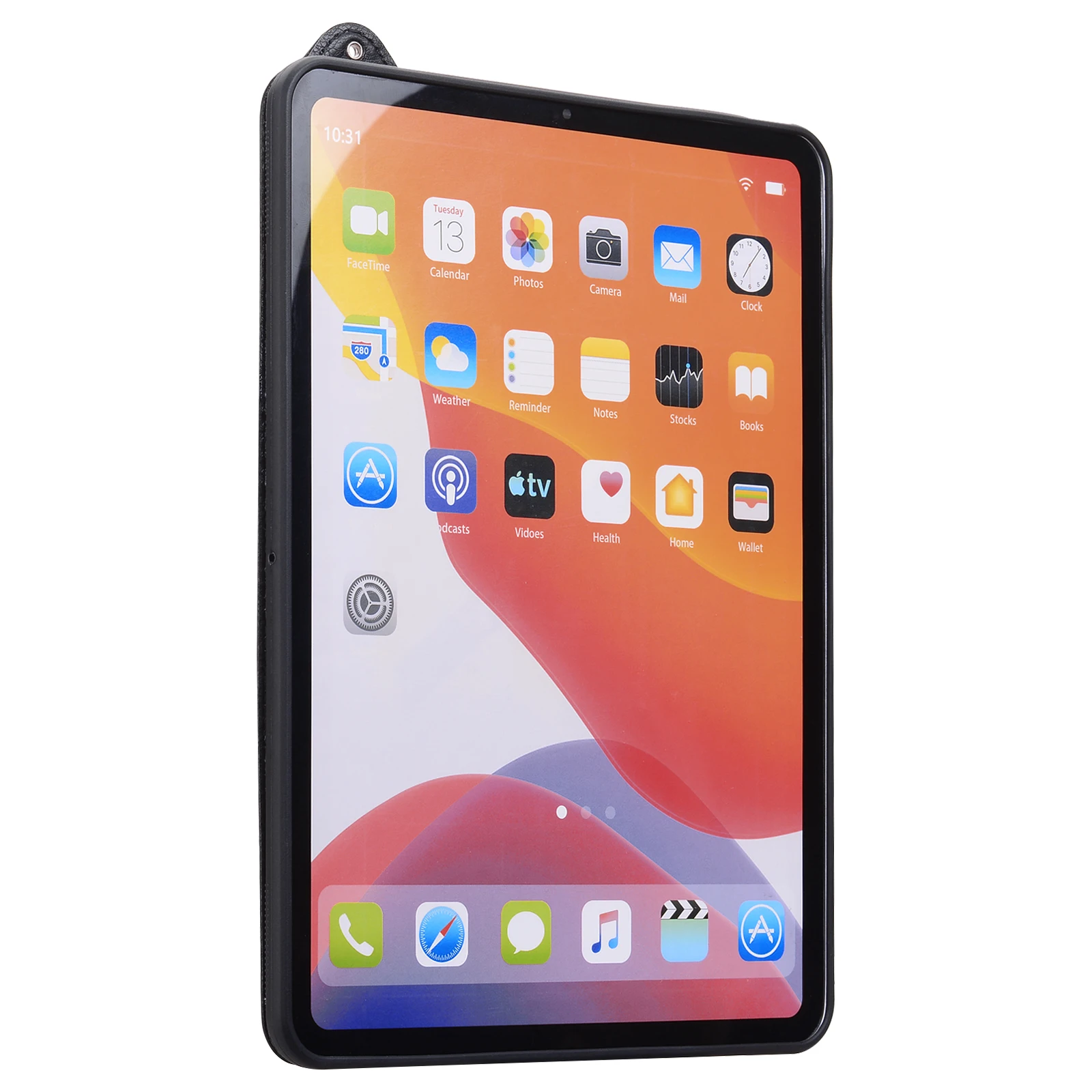 Cover posteriore protettiva per computer in TPU + pelle per Apple iPad Pro 12.9 2020 antiurto Supporto per cinturino da polso Custodia protettiva per tablet