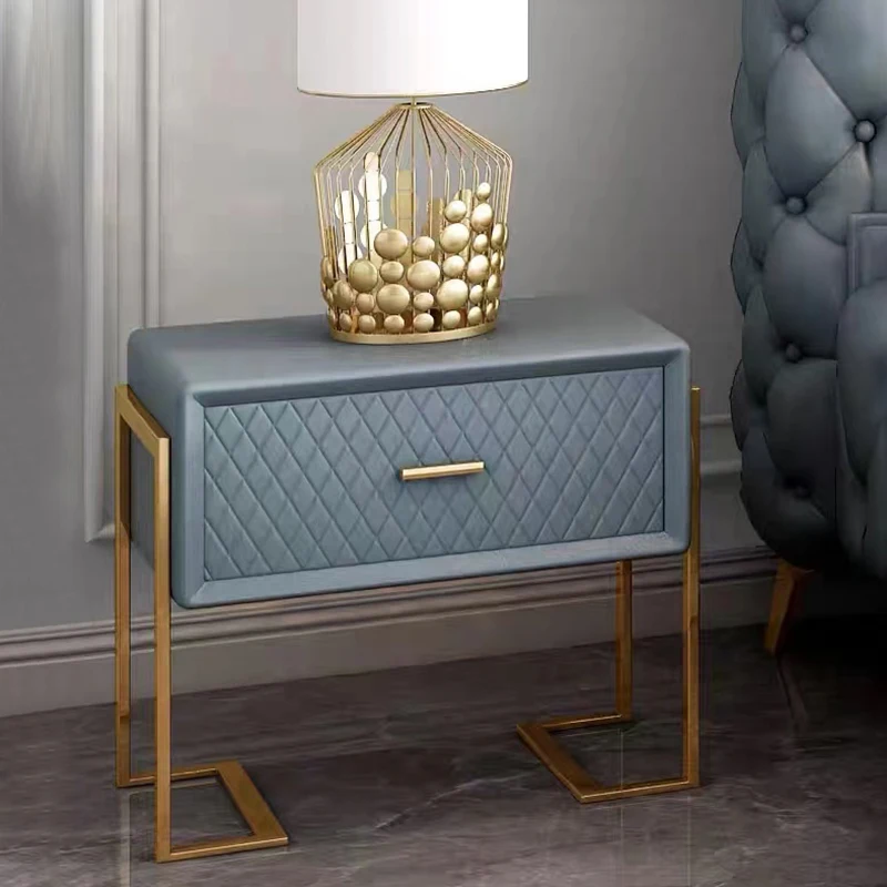

Home Furniture Bedroom Set Metal Luxury Nightstand Modern Bedside Storage Cabinet
