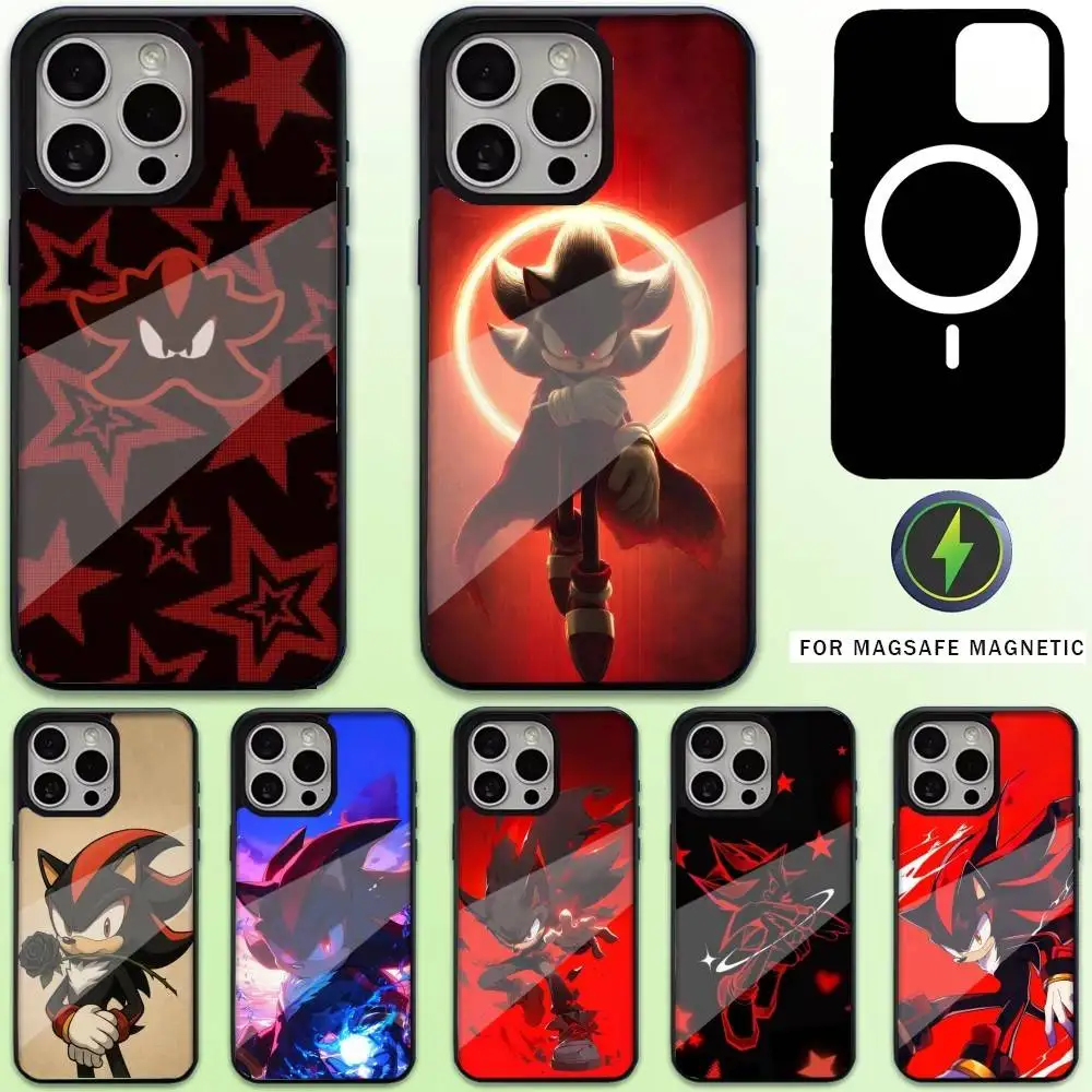 

Anime The Hedgehog Shadow Phone Case For iPhone17,16,15,14,13,12,11 Plus,Pro Max Magnetic Magsafe Wireless Charging