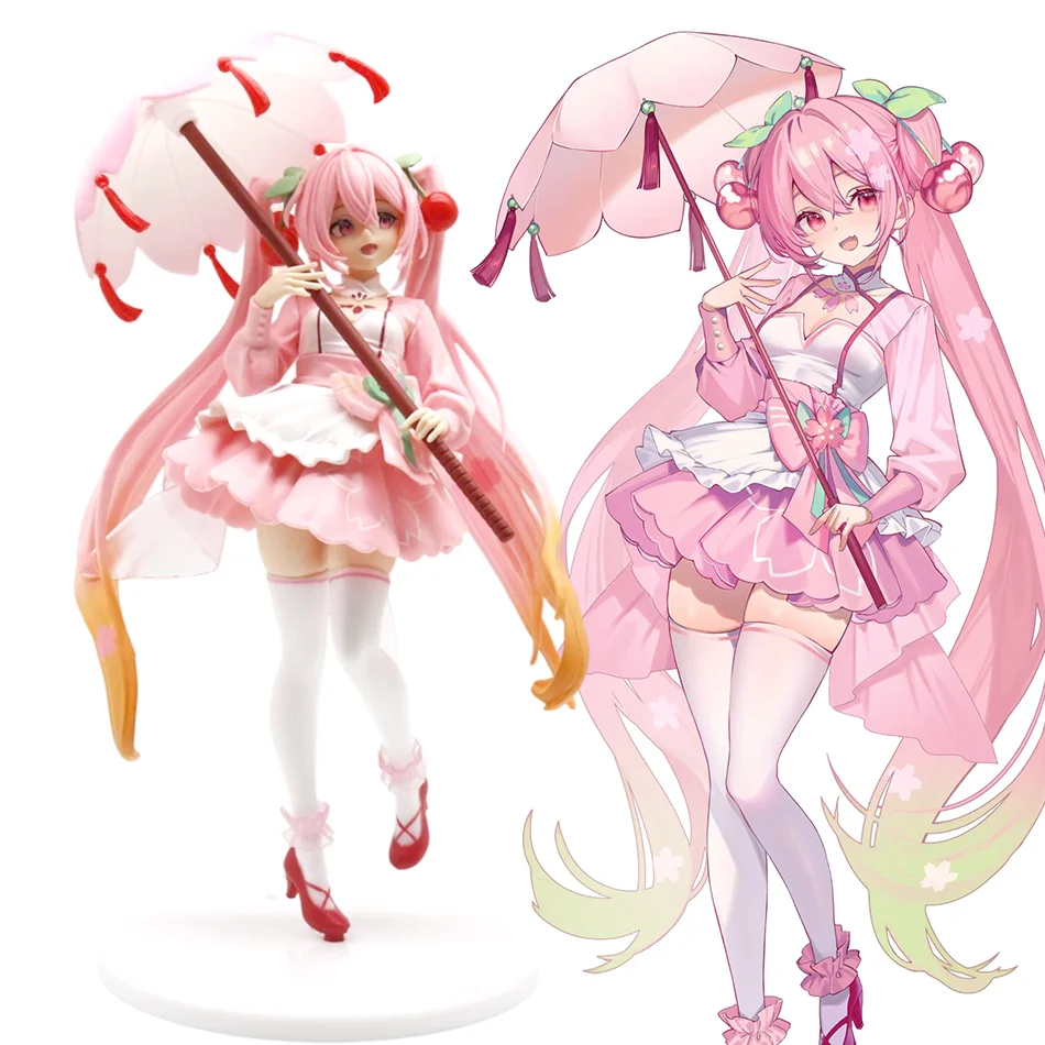 Anime Figure Hatsune Miku Kawaii Girl Sakura Miku Dolls Sakura Cool Style FuRyu Model PVC Toys  Desktop Ornament Xmas Gifts Hot