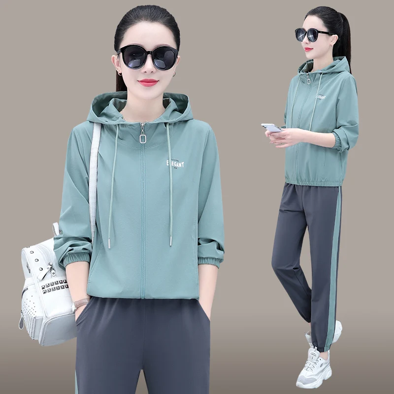 

Spring Women Tracksuit Sport Suit Long Sleeve Hoodie Jacket Sweater+pant Running Jogger Outfit Gym Workout Casual Set Sportswear