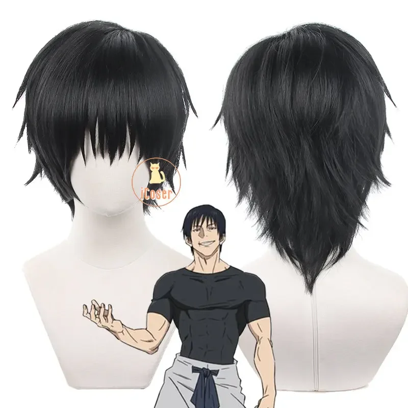 Toji Fushiguro Cosplay Wig Anime Jujutsu Kaisen 2nd Season Black Short Hair Toji Zenin Sorcerer Killer Cos Prop Women Man Megumi