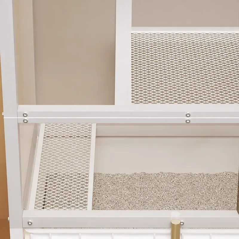 One Piece Double Layer Oversized Splash Proof Cat Litter Box Second Generation Fully Enclosed Cabinet With Shelf Above