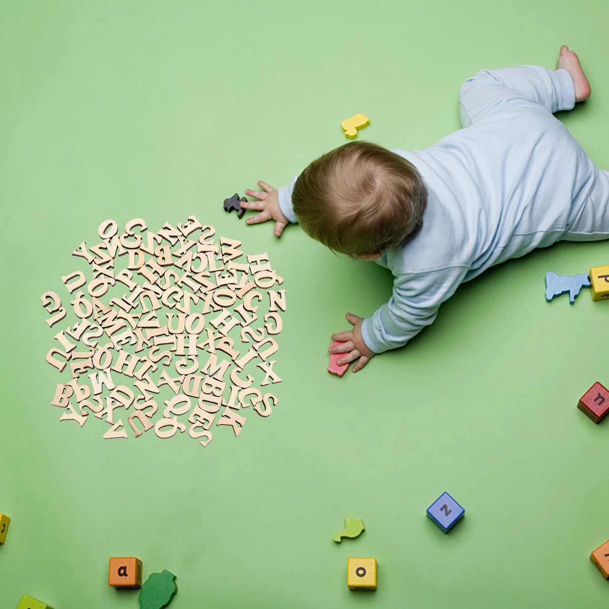 

100pcs Wooden Letters Unfinished Alphabet Cutout Discs Smooth Sanded Diy Craft Supplies For Puzzle Scrapbooking Wedding