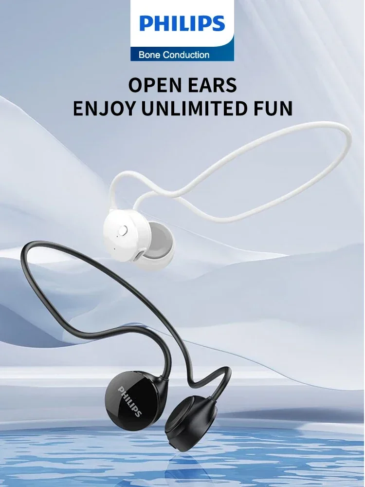 Original Philips TAA1609 Bone Conduction Headphone Wireless Bluetooth Earphones HiFi Stereo Music Sports Outdoor HD Mic Headset