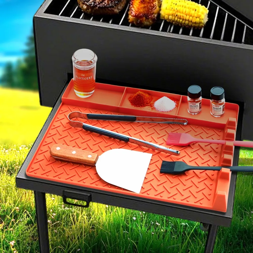 

Silicone BBQ Mat Heat-Resistant Griddle Tools Mat Grilling BBQ Utensils For Kitchen Cooking Grilling